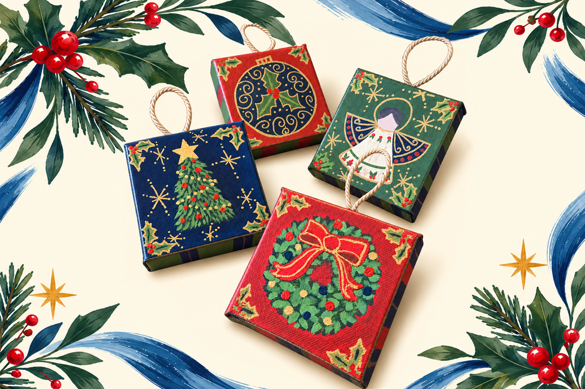Mini Canvas Christmas Tree Decorations Workshop | 6th Dec | At Christ Church, Swindon